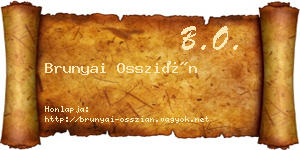 Brunyai Osszián névjegykártya